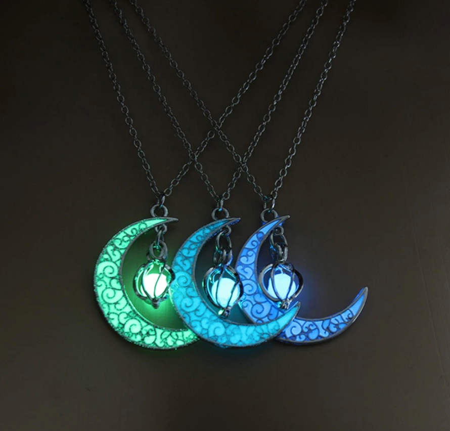 Crescent Moon Glow Necklace