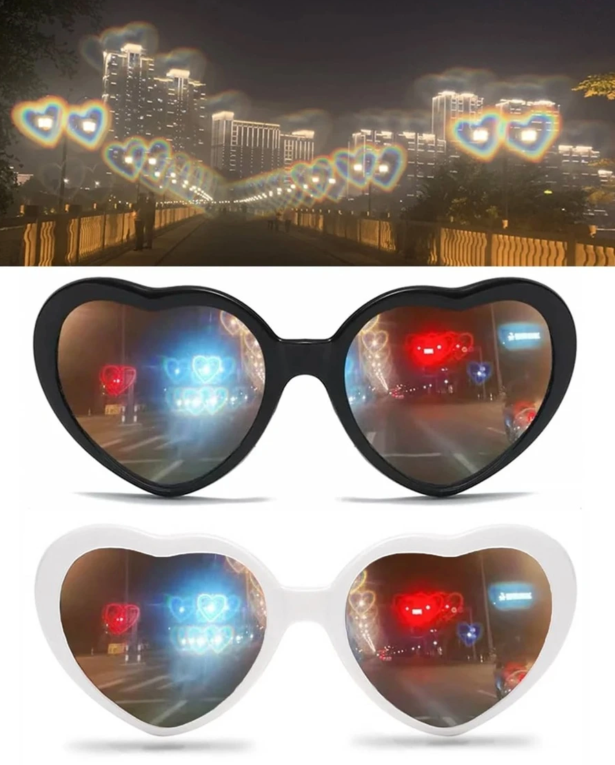 Heart Design Diffraction Sunglasses