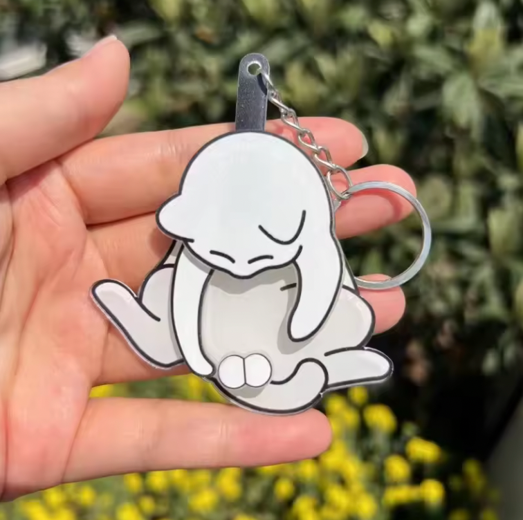 Funny Cat Keychain – 3D Printed Cat Play Ball Fidget Sensory Toy for Stress & Anxiety Relief