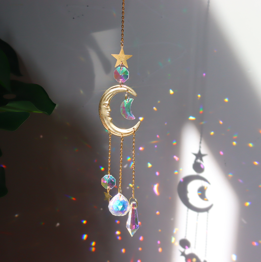Half Moon Hanging Crystal Prism | Suncatchers | 4 Styles