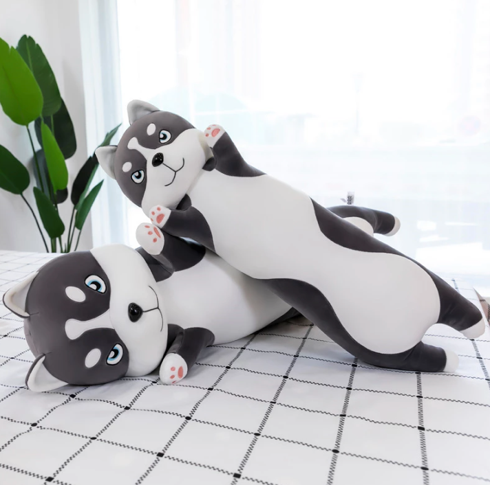 KAWAII CUTE HUSKY LONG PLUSH PILLOW
