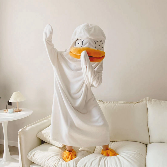 Translation missing: en.Lovely Duck Hooded Sleep Jumpsuit Pajamas and Slippers