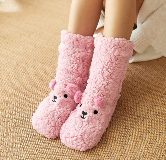 Translation missing: en.Soft Bear Embroidery Fluffy Socks