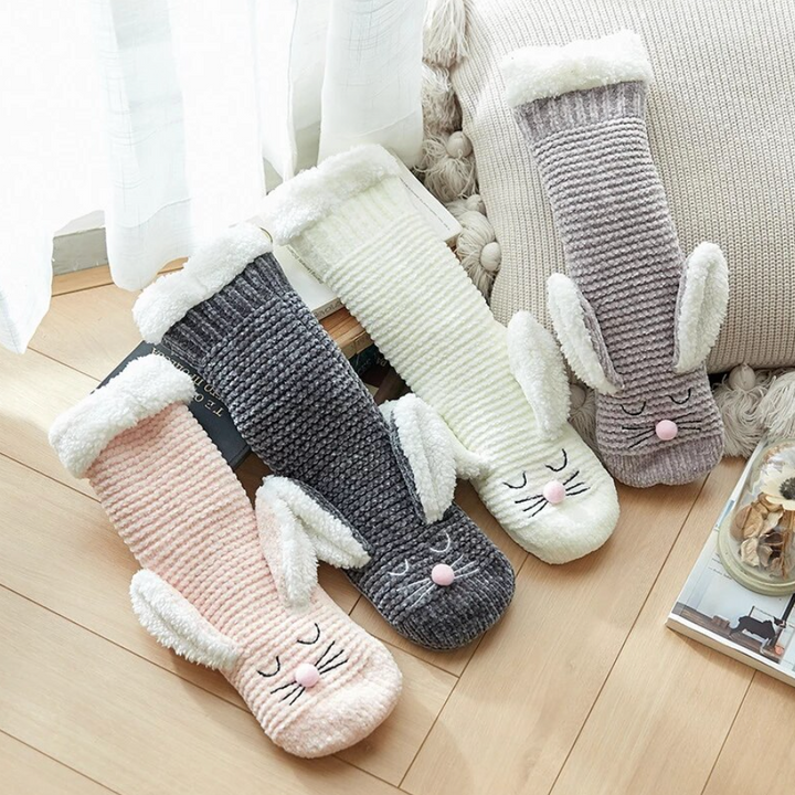 Soft Bunny Embroidery Fluffy Socks