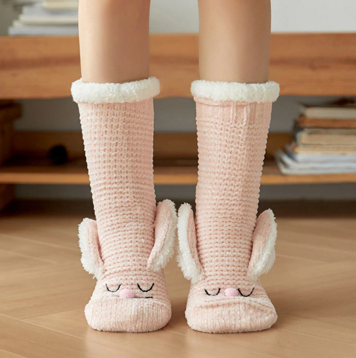 Soft Bunny Embroidery Fluffy Socks