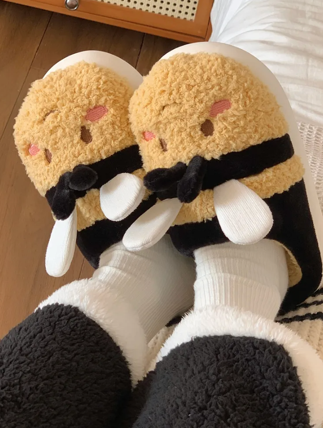 Kawaii Bee Winter Warm Slippers