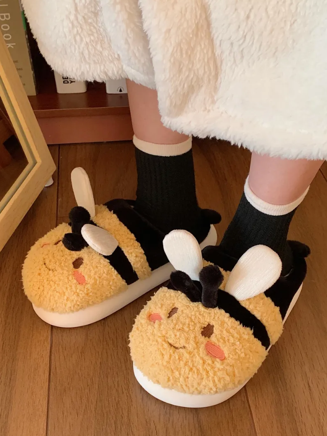 Kawaii Bee Winter Warm Slippers