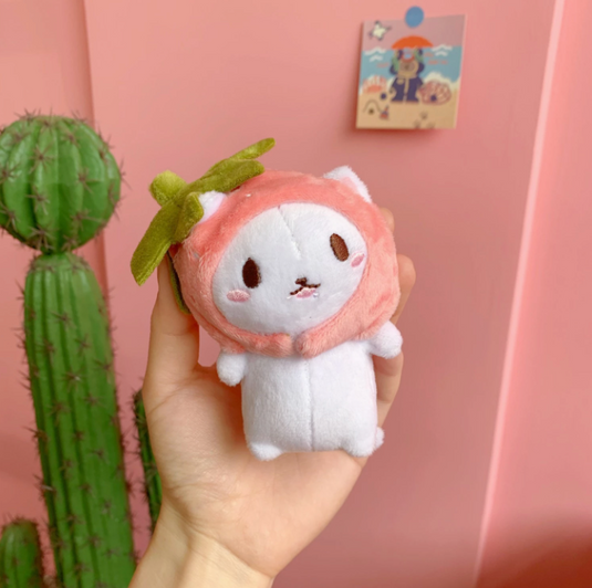 Translation missing: en.Kawaii Strawberry and Taiyaki Cat Keychain Plush