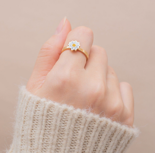 Translation missing: en.Daisy Flower Adjustable Ring for Women Anxiety Ring
