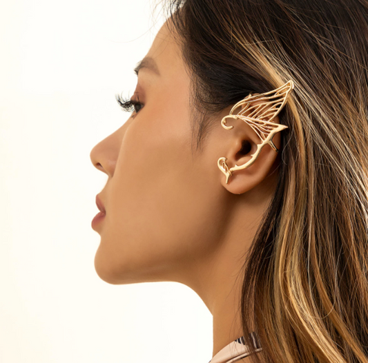 Dragon Black, Gold & Silver Ear cuffs Without Perforation