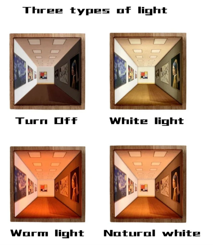 3D ART GALLERY WALL NIGHT LIGHT WITH COLOR CHANGING