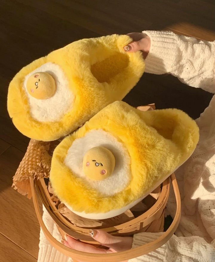 Kawaii Korean Egg Winter Warm Slippers