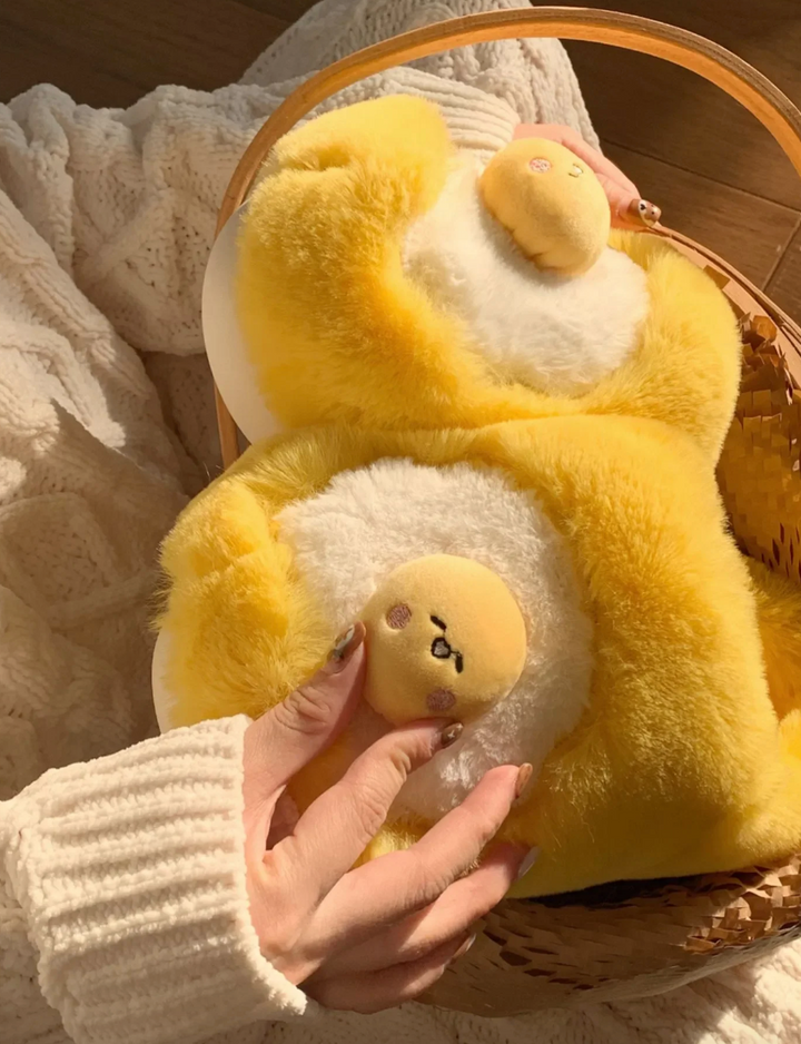 Kawaii Korean Egg Winter Warm Slippers