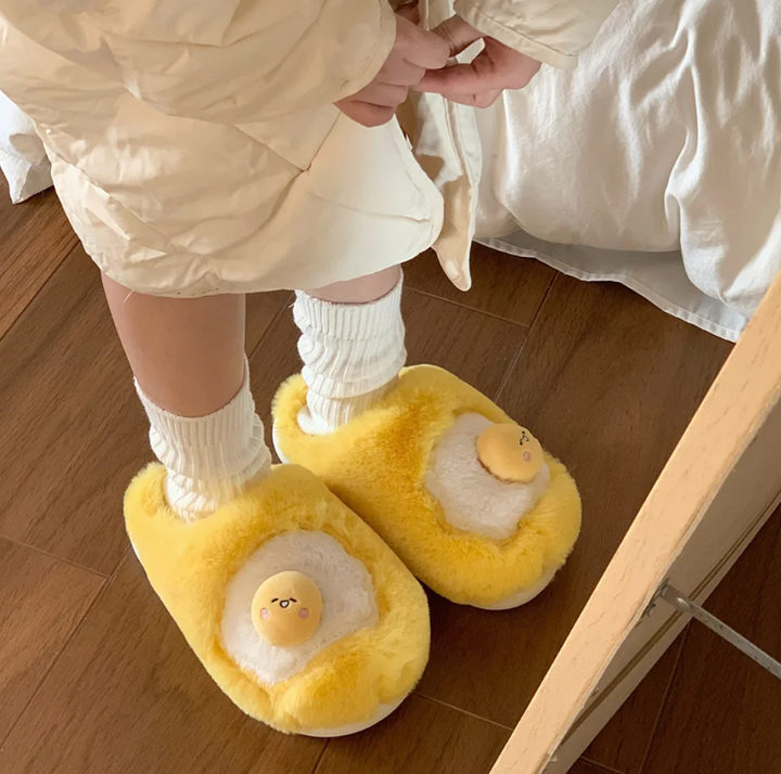 Kawaii Korean Egg Winter Warm Slippers