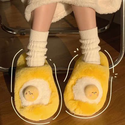 Kawaii Korean Egg Winter Warm Slippers