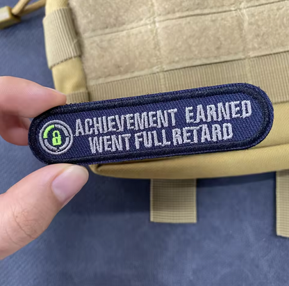 ACHIEVEMENT EARNED WENT FULL RETARD FUNNY PATCH