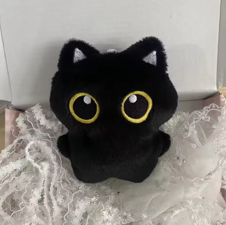 CUTE 10CM BLACK CAT PLUSH TOY