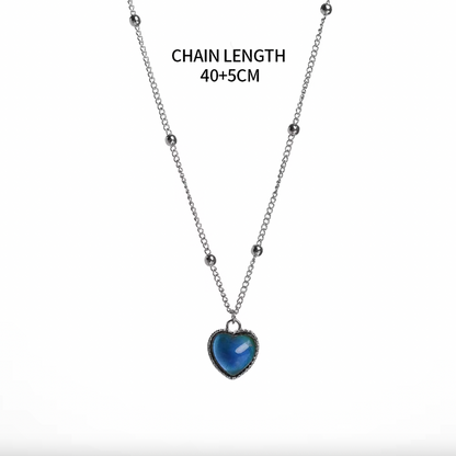 CHANGING COLOR BY TEMPERATURE HEART NECKLACE