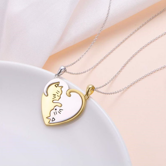 Translation missing: en.Cat Yin and Yang necklace set