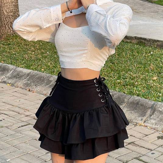 Translation missing: en.Black High Waist Mini Skirt