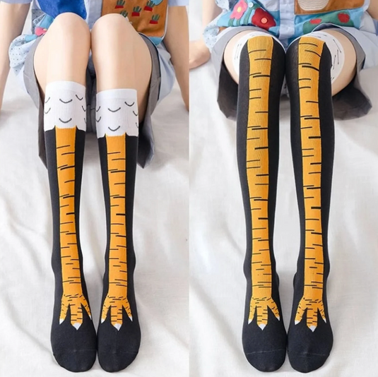 Translation missing: en.Funny Socks, Chicken Feet Socks, Chicken Print Toe Socks, Thigh Socks