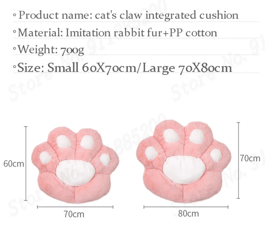 3 different colors Cute Cat Paw Back Pillows