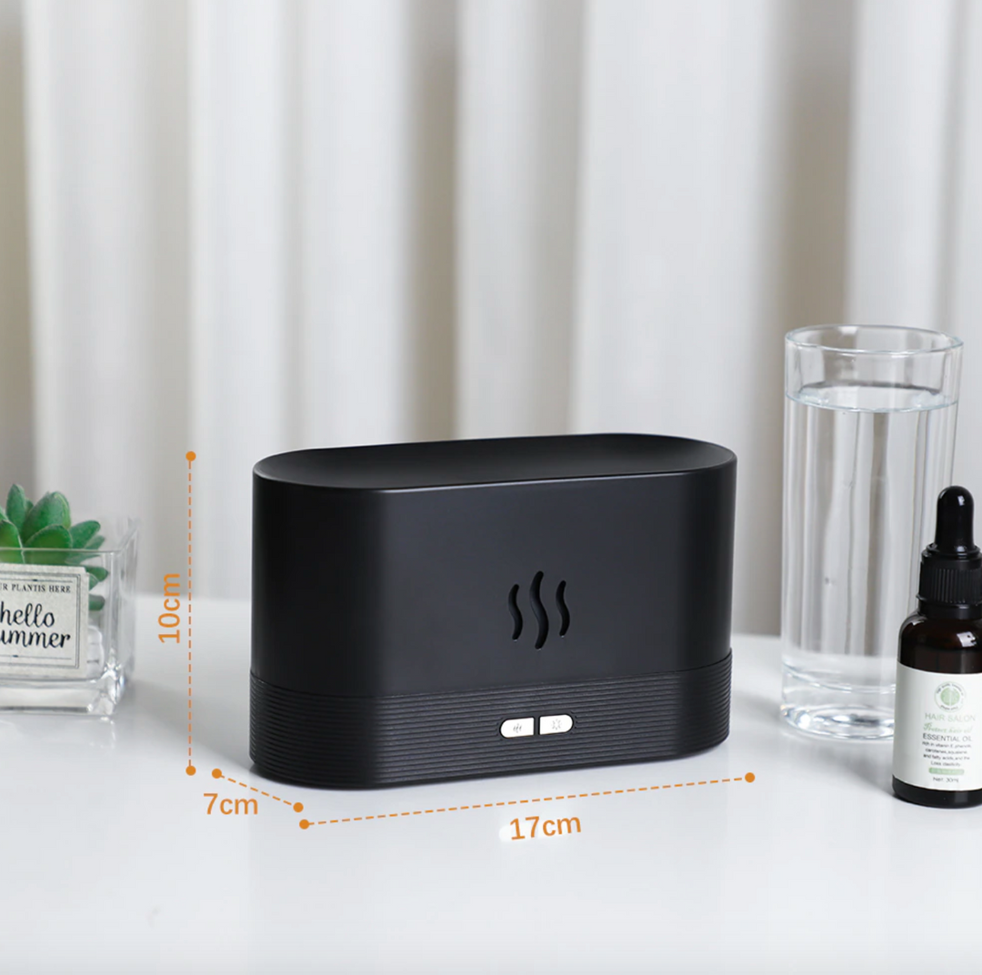 Modern Flame Effect Humidifier LED Lamp Fire Aroma Diffuser Decorative Night Light