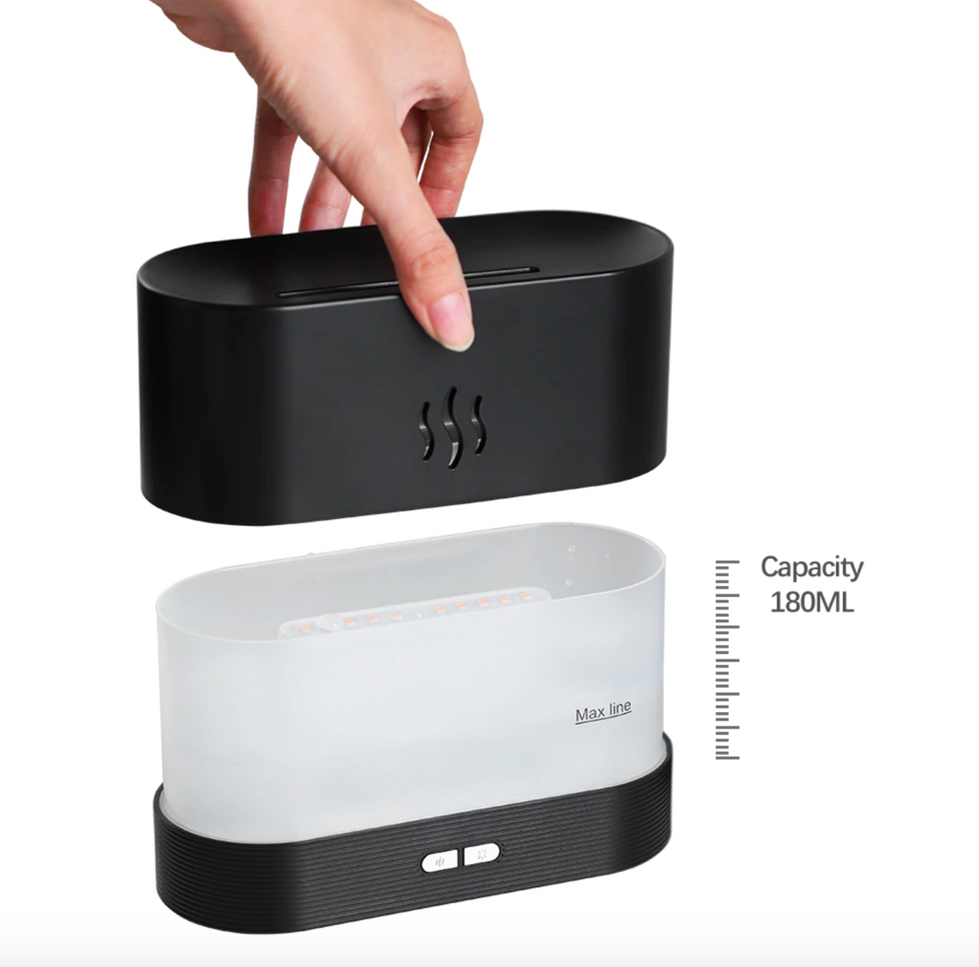 Modern Flame Effect Humidifier LED Lamp Fire Aroma Diffuser Decorative Night Light
