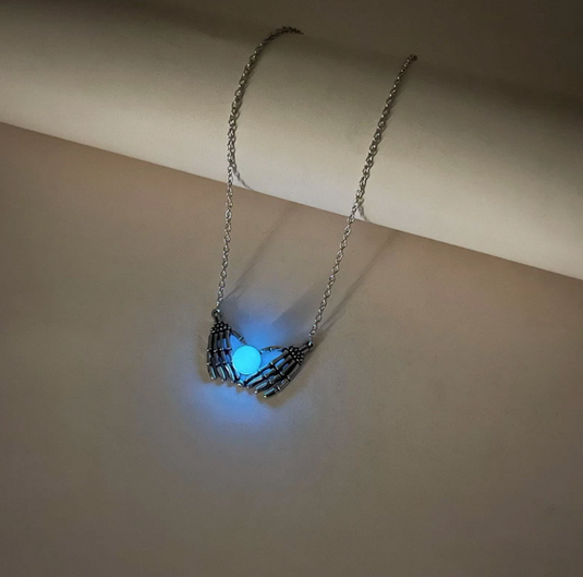 Translation missing: en."Forever Love" Skull Hands Glow Necklace