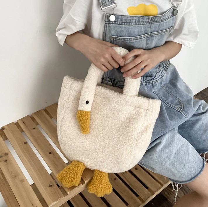 Crossbody/Top Handle Fuzzy Goose Bag