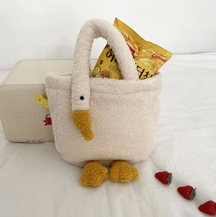 Crossbody/Top Handle Fuzzy Goose Bag