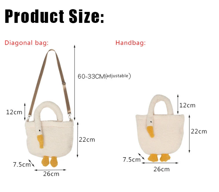 Crossbody/Top Handle Fuzzy Goose Bag