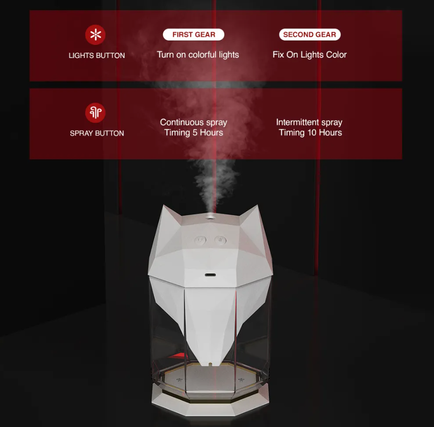 Modern Minimalistic Wolf Head Humidifier