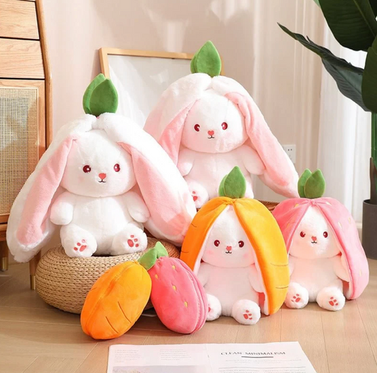 Translation missing: en.Reversible Carrot Strawberry Bunny Plushies