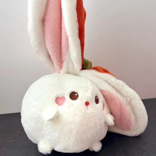 Translation missing: en.Reversible Persimmon Bunny and Pig Plushies