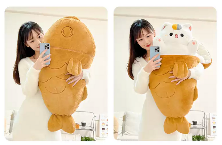 Taiyaki Cookie with Cat inside Big Plush