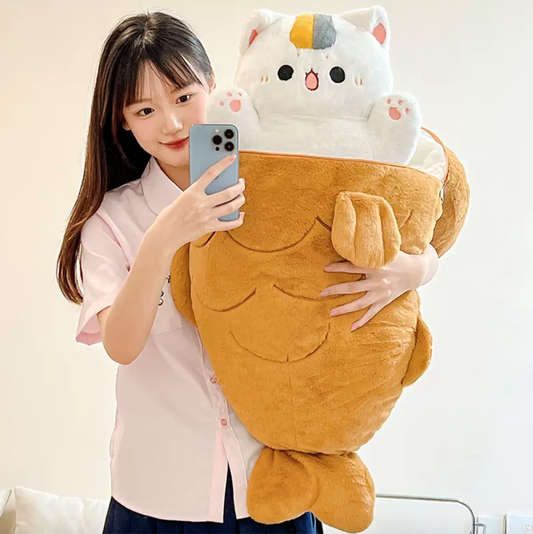 Taiyaki Cookie with Cat inside Big Plush