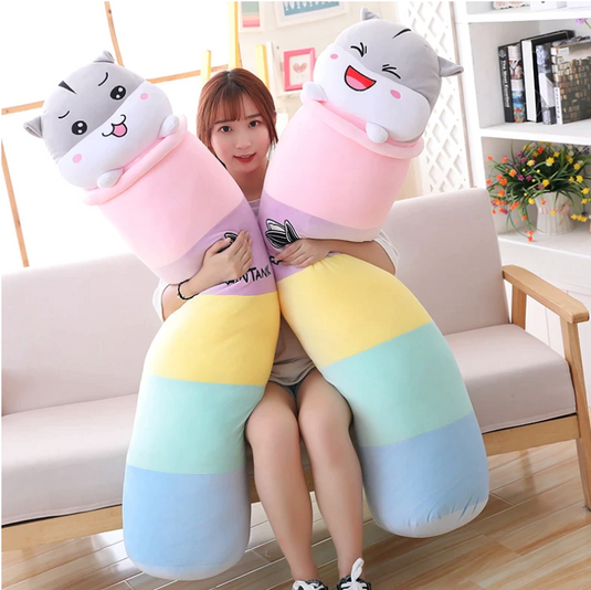 Translation missing: en.KAWAII PASTEL RAINBOW CUTE HAMSTER LONG PLUSH PILLOW