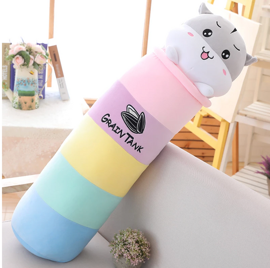 Translation missing: en.KAWAII PASTEL RAINBOW CUTE HAMSTER LONG PLUSH PILLOW