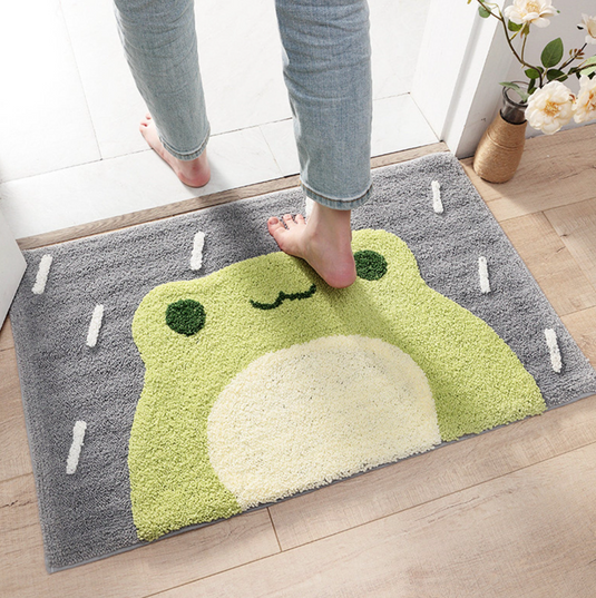Translation missing: en.Frog and Bear Flocking Bath Mat Home Decoration Door Mat Non-slip Absorbent Bathroom Doormat Super Soft Fiber Bath Rug