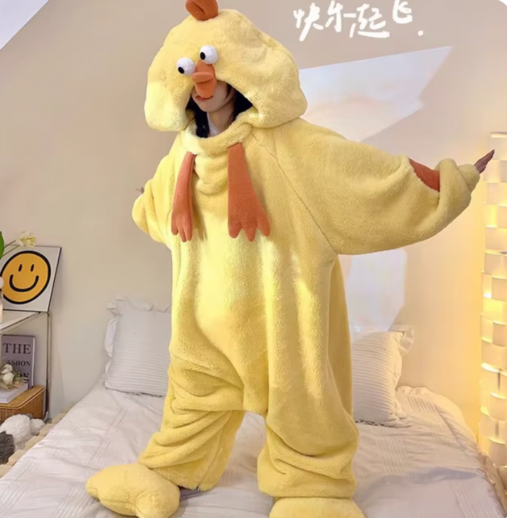 Chicken Robe and Slippers Pajamas
