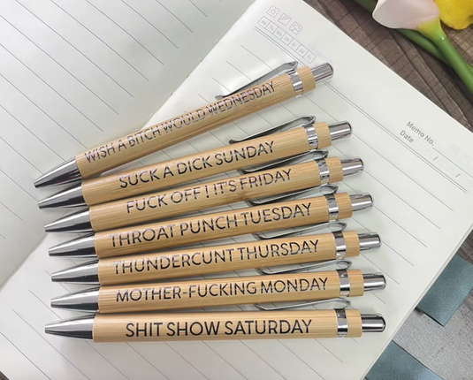 Translation missing: en.FUNNY RELATABLE BAMBOO PENS 7PCS SET