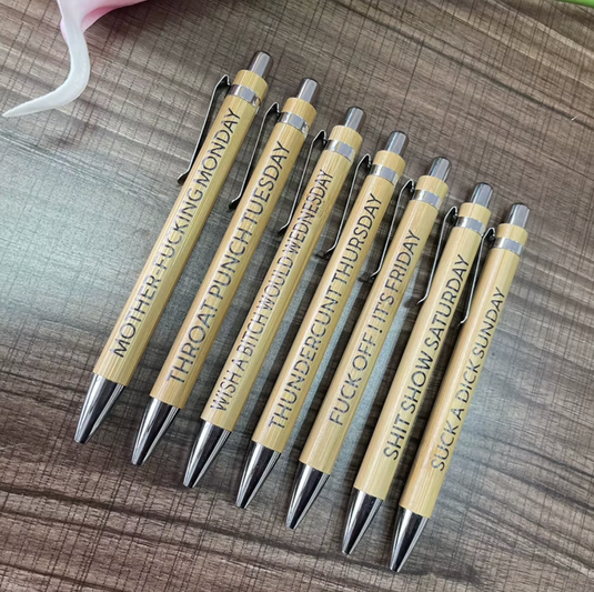 Translation missing: en.FUNNY RELATABLE BAMBOO PENS 7PCS SET