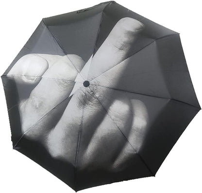 Funny Middle Finger Umbrella – Anti-Rain Statement Parasol, Windproof Folding Gag Gift