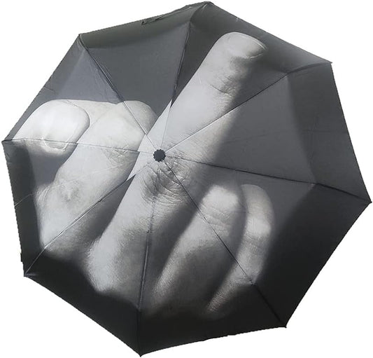 Funny Middle Finger Umbrella – Anti-Rain Statement Parasol, Windproof Folding Gag Gift