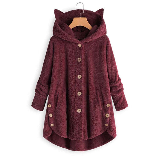 Translation missing: en.10 Different Colors COZY CAT EARS WARM TEDDY COAT WITH POCKETS
