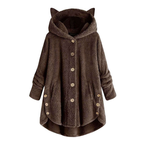 Translation missing: en.10 Different Colors COZY CAT EARS WARM TEDDY COAT WITH POCKETS