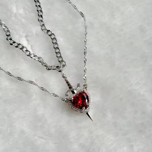 HEART AND SWORD COUPLE NECKLACES