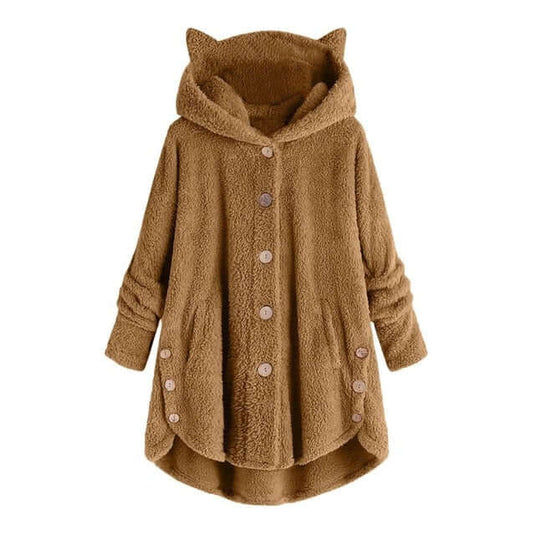Translation missing: en.10 Different Colors COZY CAT EARS WARM TEDDY COAT WITH POCKETS