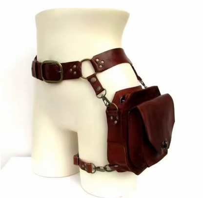 MEDIEVAL STYLE LEATHER BELT POUCH BAG